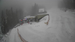 Modrá sjezdovka - dojezd k lanové dráze