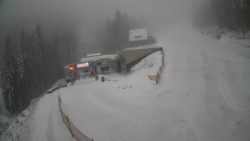 Modrá sjezdovka - dojezd k lanové dráze