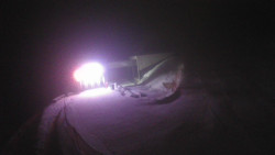 Modrá sjezdovka - dojezd k lanové dráze