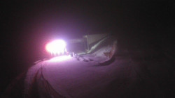 Modrá sjezdovka - dojezd k lanové dráze