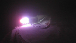 Modrá sjezdovka - dojezd k lanové dráze