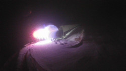 Modrá sjezdovka - dojezd k lanové dráze