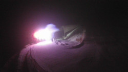 Modrá sjezdovka - dojezd k lanové dráze