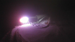 Modrá sjezdovka - dojezd k lanové dráze