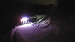 Modrá sjezdovka - dojezd k lanové dráze