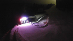 Modrá sjezdovka - dojezd k lanové dráze