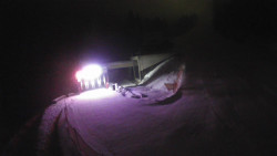 Modrá sjezdovka - dojezd k lanové dráze