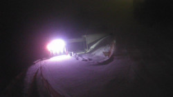 Modrá sjezdovka - dojezd k lanové dráze