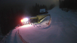 Modrá sjezdovka - dojezd k lanové dráze