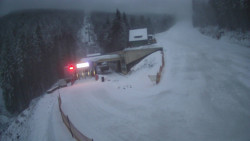 Modrá sjezdovka - dojezd k lanové dráze