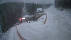 Modrá sjezdovka - dojezd k lanové dráze