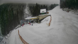 Modrá sjezdovka - dojezd k lanové dráze