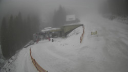 Modrá sjezdovka - dojezd k lanové dráze