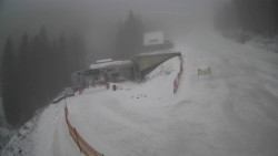 Modrá sjezdovka - dojezd k lanové dráze