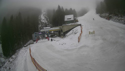 Modrá sjezdovka - dojezd k lanové dráze