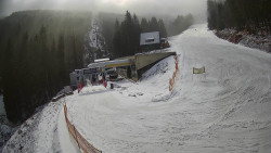 Modrá sjezdovka - dojezd k lanové dráze