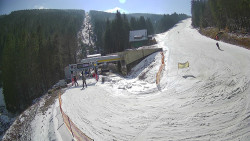 Modrá sjezdovka - dojezd k lanové dráze