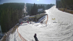 Modrá sjezdovka - dojezd k lanové dráze