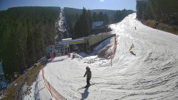 Modrá sjezdovka - dojezd k lanové dráze