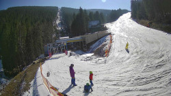 Modrá sjezdovka - dojezd k lanové dráze