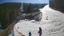 Modrá sjezdovka - dojezd k lanové dráze