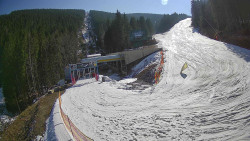 Modrá sjezdovka - dojezd k lanové dráze