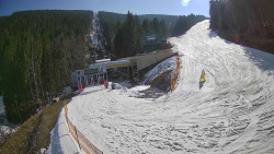 Modrá sjezdovka - dojezd k lanové dráze