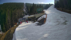 Modrá sjezdovka - dojezd k lanové dráze