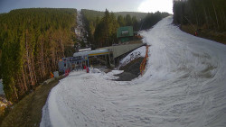 Modrá sjezdovka - dojezd k lanové dráze