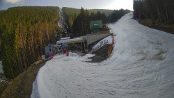 Modrá sjezdovka - dojezd k lanové dráze