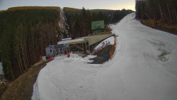 Modrá sjezdovka - dojezd k lanové dráze