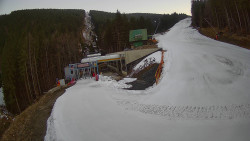 Modrá sjezdovka - dojezd k lanové dráze