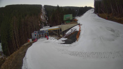 Modrá sjezdovka - dojezd k lanové dráze