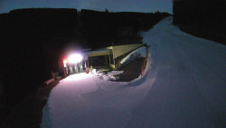 Modrá sjezdovka - dojezd k lanové dráze