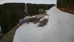 Modrá sjezdovka - dojezd k lanové dráze