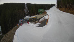 Modrá sjezdovka - dojezd k lanové dráze