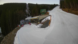 Modrá sjezdovka - dojezd k lanové dráze