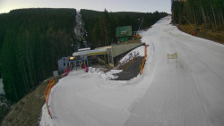 Modrá sjezdovka - dojezd k lanové dráze