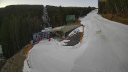 Modrá sjezdovka - dojezd k lanové dráze