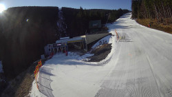 Modrá sjezdovka - dojezd k lanové dráze