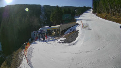 Modrá sjezdovka - dojezd k lanové dráze