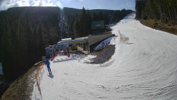 Modrá sjezdovka - dojezd k lanové dráze