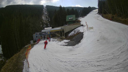 Modrá sjezdovka - dojezd k lanové dráze