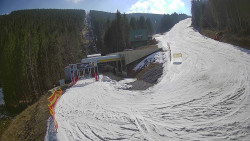 Modrá sjezdovka - dojezd k lanové dráze