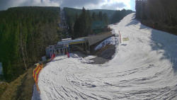 Modrá sjezdovka - dojezd k lanové dráze