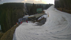 Modrá sjezdovka - dojezd k lanové dráze