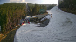 Modrá sjezdovka - dojezd k lanové dráze