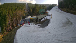 Modrá sjezdovka - dojezd k lanové dráze