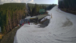 Modrá sjezdovka - dojezd k lanové dráze