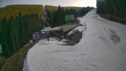 Modrá sjezdovka - dojezd k lanové dráze